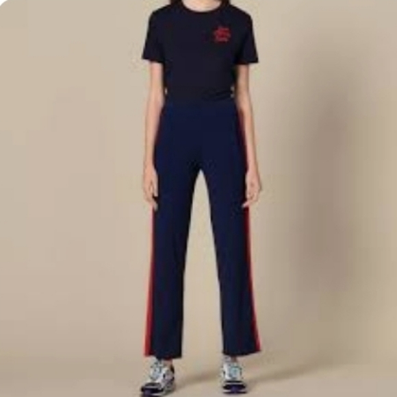 The Cause Collection Navy Red High Waist Pants 6 - Picture 3 of 15